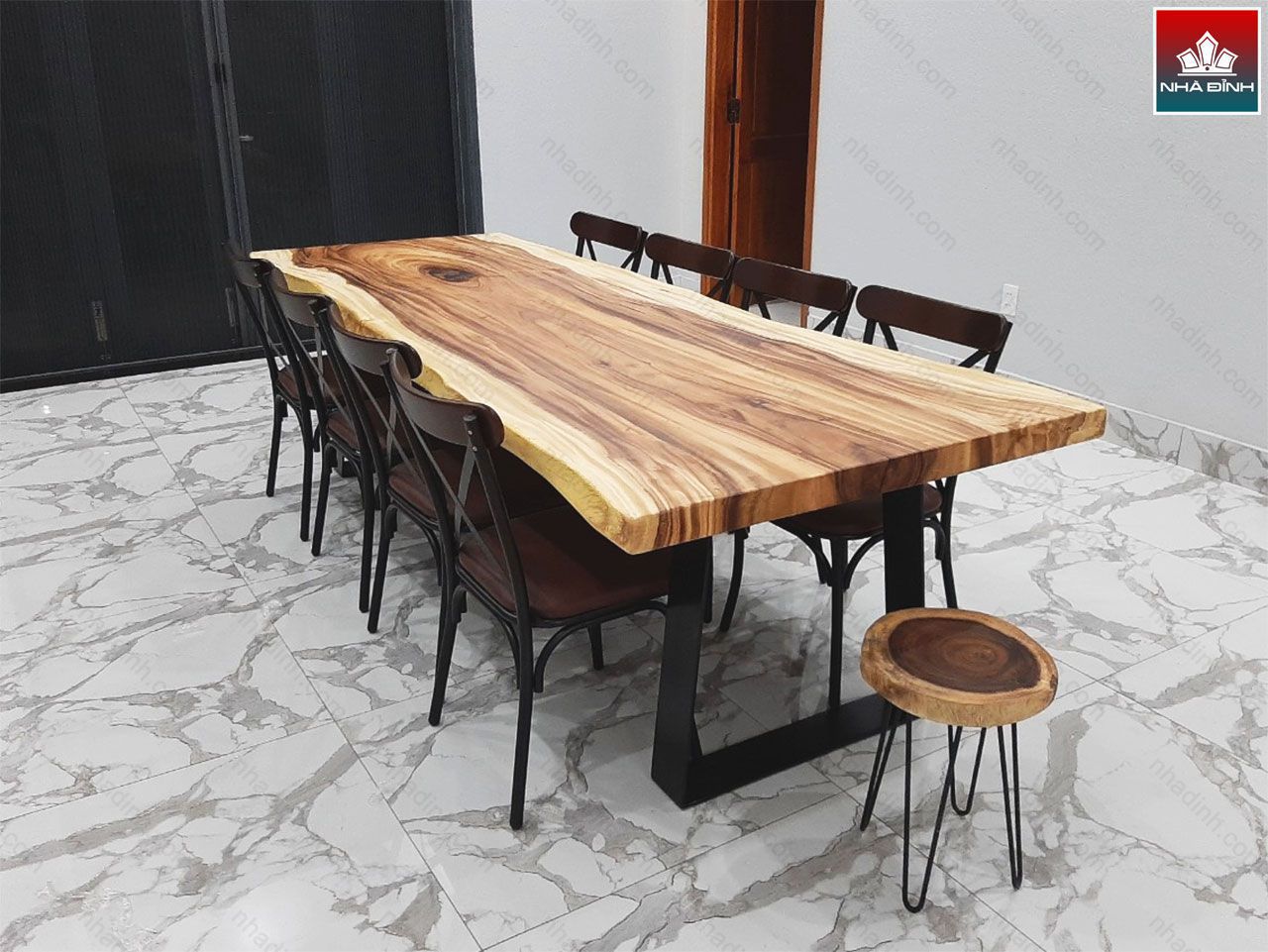 Bộ Bàn Phòng Khách Gỗ Me Tây Nguyên Tấm 