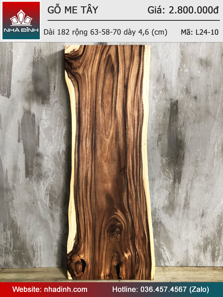 Mặt bàn gỗ Me Tây nguyên khối