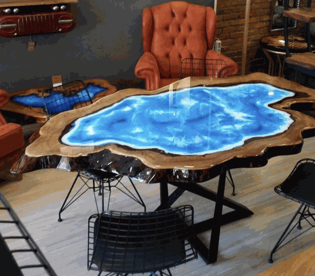 Có thể sử dụng mẫu mặt bàn Epoxy resin neon này làm bàn trà hay bàn cafe đều được