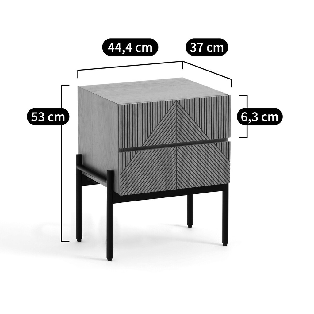 Tủ Đầu Giường 2 Ngăn Gỗ Sồi Rộng 45 Sâu 37 Cao 53 (cm)