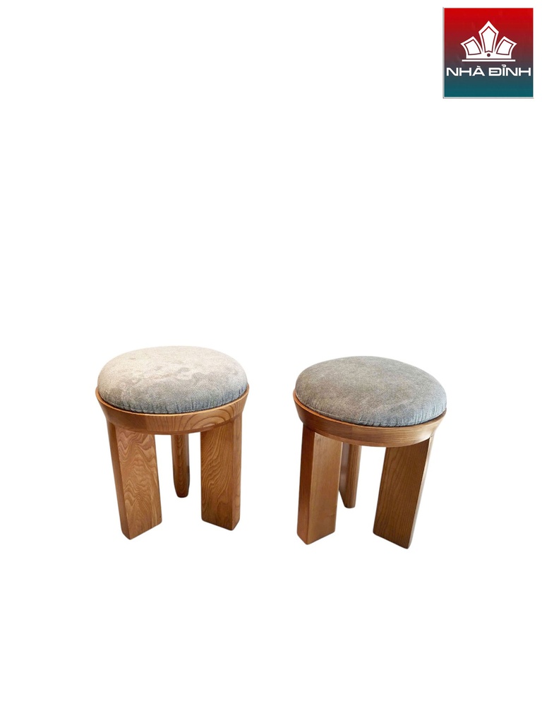 Cặp Ghế Đôn Gỗ Tần Bì Cao 43 Đường Kính 41.8 (cm)