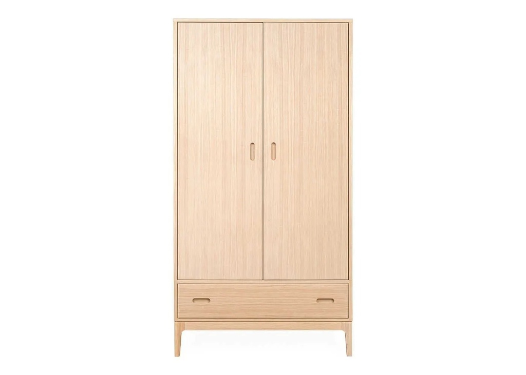 Tủ Quần Áo 2 Cánh Gỗ Sồi (Oak) Cao 190 Rộng 100 Sâu 60 (cm)