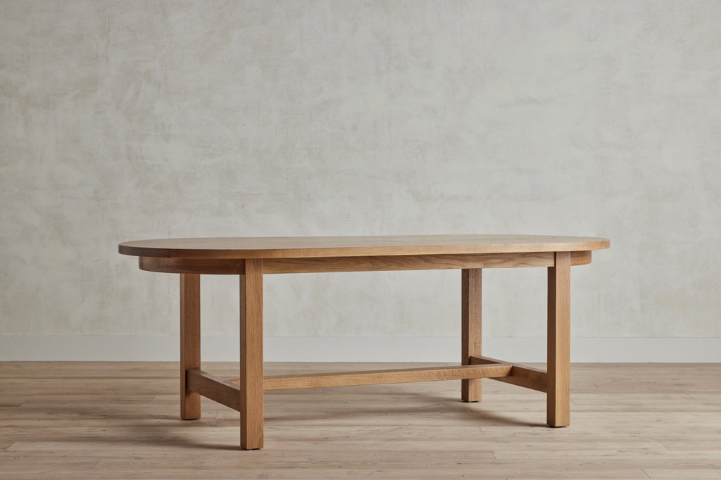 Bàn Ăn Oval Gỗ Sồi (Oak) Dài 200 Ngang 80 Cao 75 (cm)