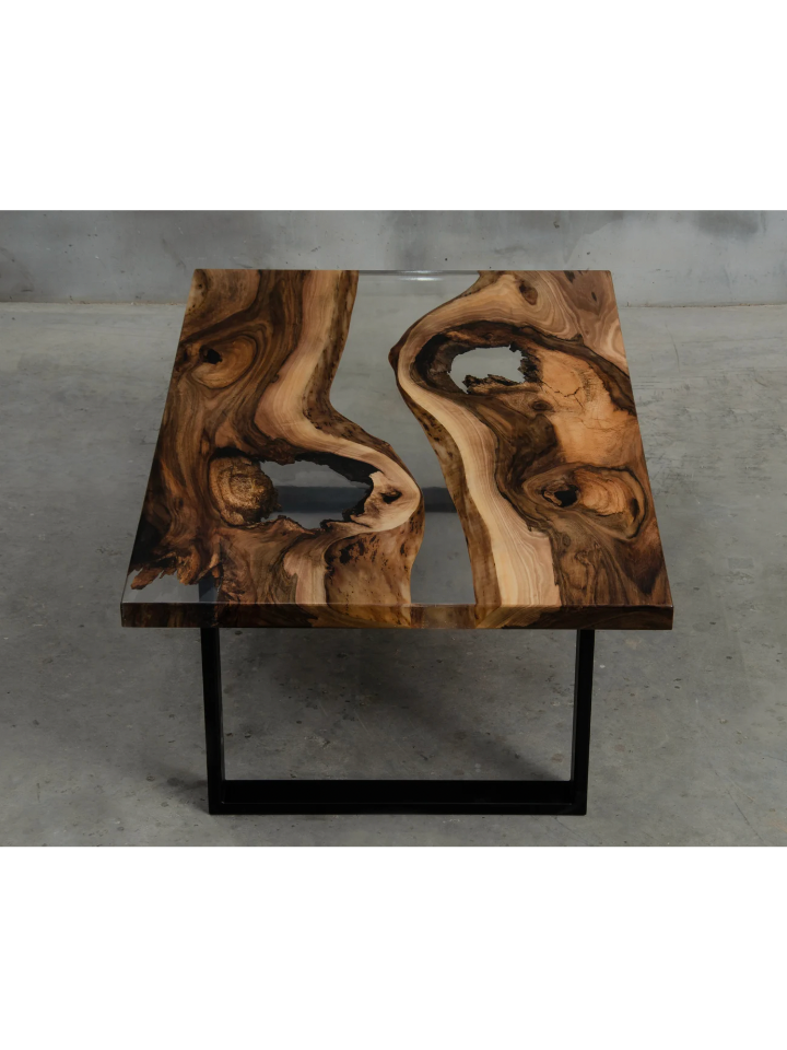 Bàn Trà Epoxy Gỗ Me Tây Dài 110 Rộng 70 Cao 75 (cm)