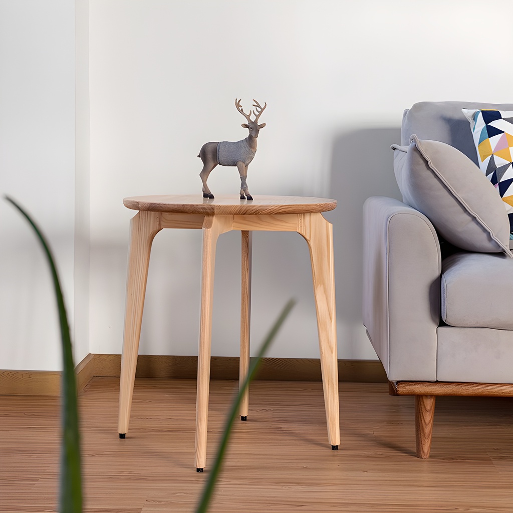Bàn Tab Sofa Gỗ Tần Bì Đường Kính 50 Cao 56 (cm)