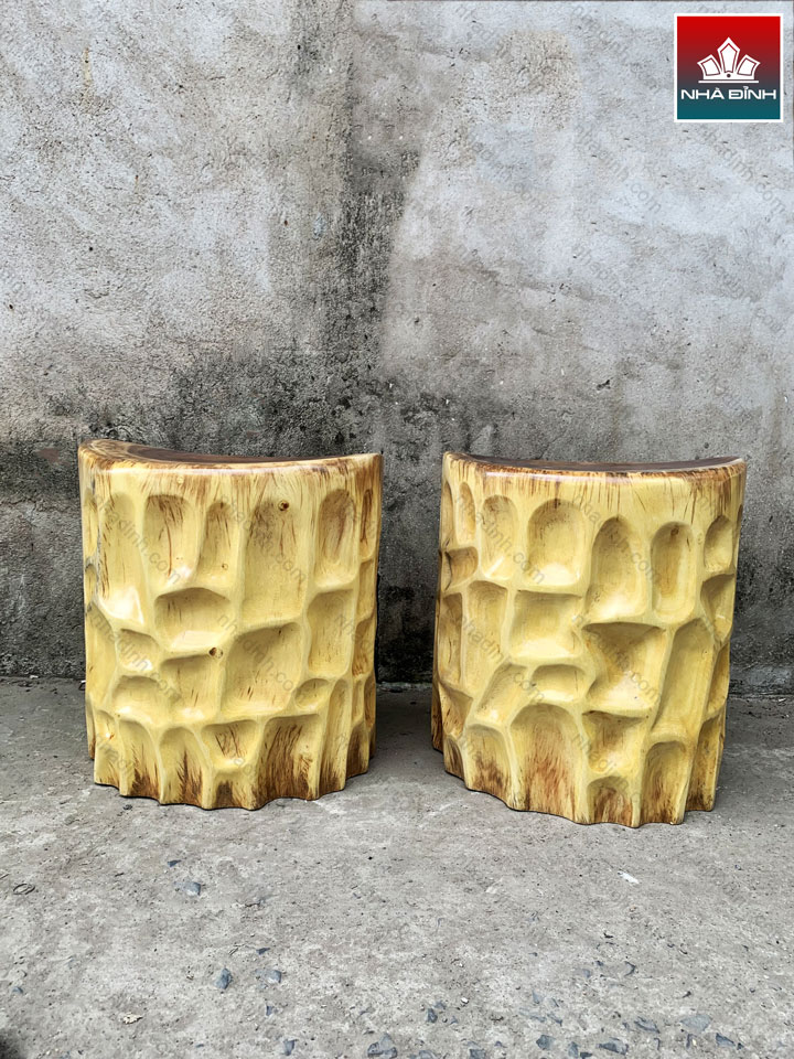 Đôn Mỹ Nghệ Gỗ Me Tây Cao 50 Đường Kính 40 (cm)