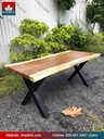 Bàn Làm Việc Gỗ Me Tây Nguyên Khối dài 1800 rộng 700-750-820 dày 44(mm)
