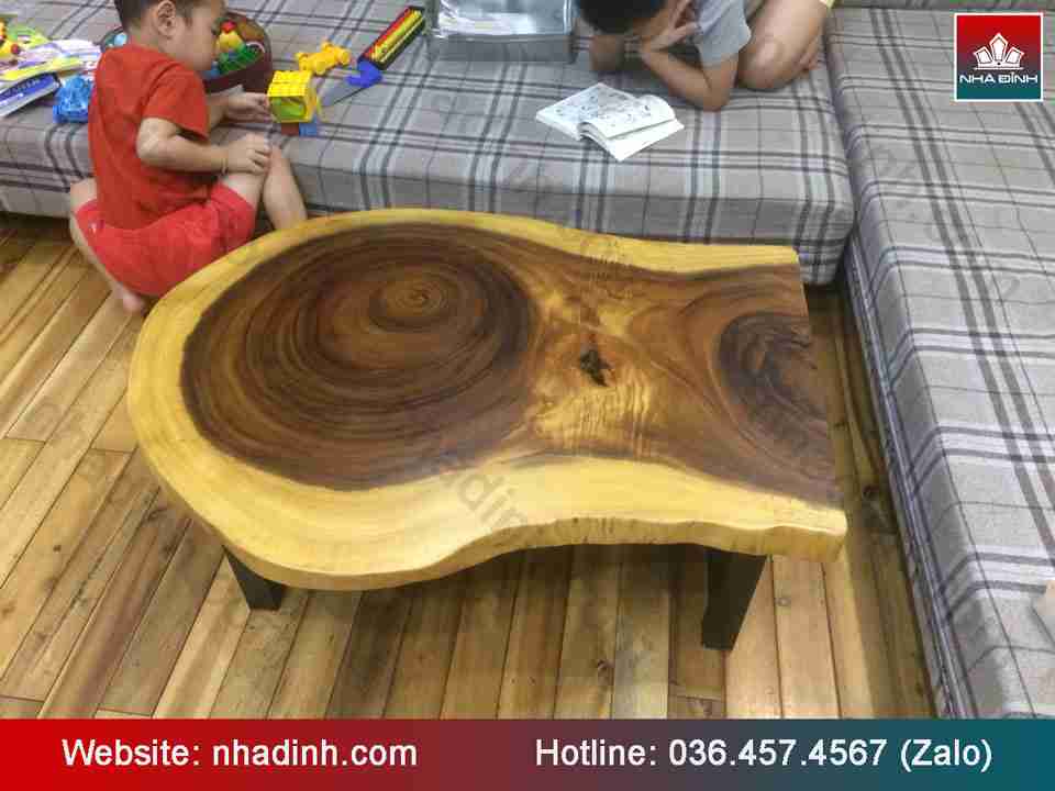 Mặt bàn gỗ Me Tây nguyên khối