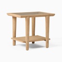 Bàn Tab Gỗ Sồi Mặt Kính Dài 66 Rộng 45 Cao 50 (cm)