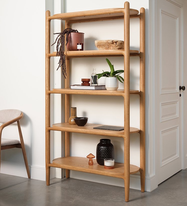 Kệ Sách Gỗ Sồi Cao 182 Ngang 95 Rộng 39 (cm)