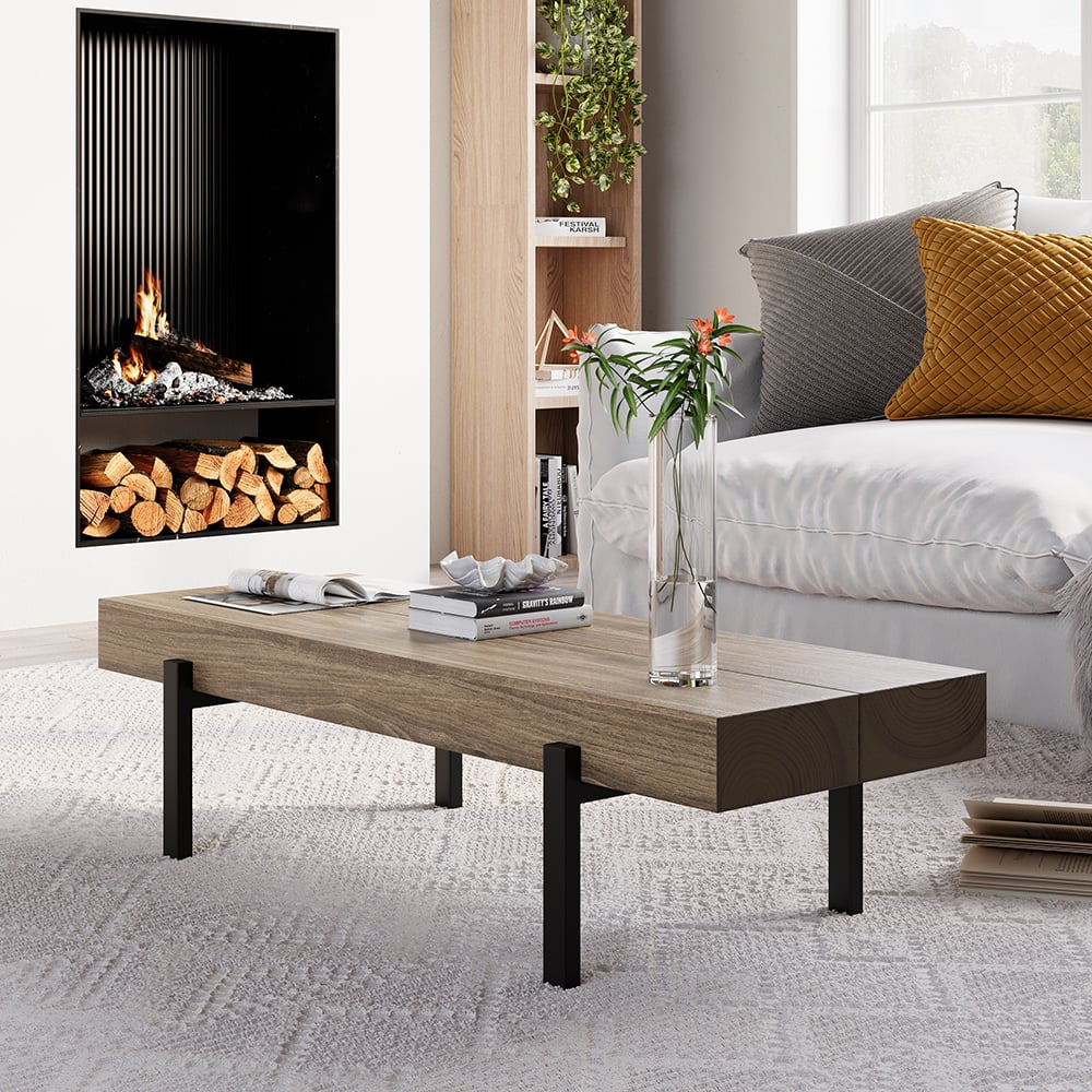 Bàn Trà Gỗ Thông Cao 35 Ngang 100 Rộng 35 (cm)