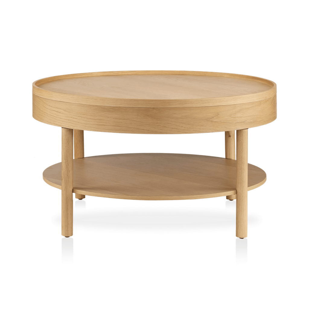 Bàn Trà Gỗ Sồi Cao 40 Đường Kính 80 (cm)