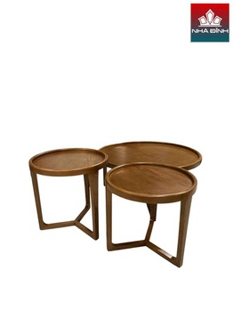 [OAKBSF267] Bộ Bàn Trà Gỗ Sồi Cao 40 - 50 Đường Kính 50 - 90 (cm)