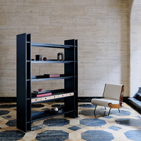 [OAKK48] Kệ Sách Màu Đen Gỗ Sồi (Oak) Ngang 145 Sâu 38 Cao 175 (cm)