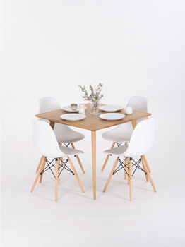 [ASHBA100] Bộ Bàn Ăn Vuông 4 Ghế Gỗ Tần Bì Dài 90 Rộng 90 Cao 75 (cm)