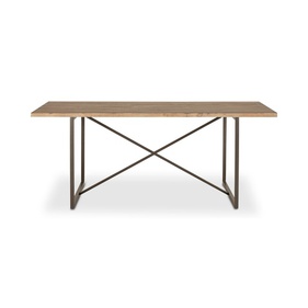 Bàn Ăn Gỗ Thông Chân Sắt Dài 191 Rộng 90 Cao 76 (cm)