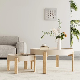 [ASHBSF47] Bàn Trà gỗ Tần Bì Cao 40 Đường Kính 80 (cm)