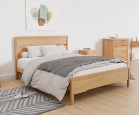 [OAKGI165] Giường Ngủ Gỗ Sồi Cao 105  Ngang 212 Rộng 161 (cm)