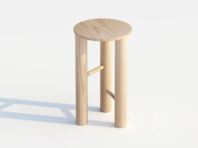 [OAKGD23] Ghế Đẩu Gỗ Sồi Cao 60.96 Đường Kính 35.56 (cm)