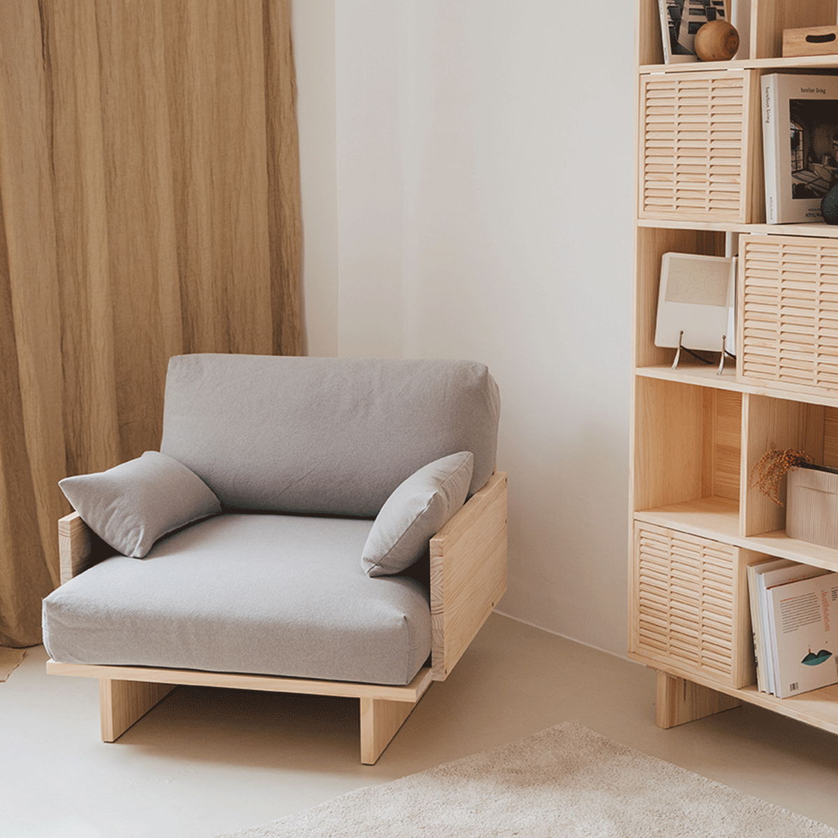 [GTGTG1] Ghế Thư Giãn Gỗ Thông Cao 75 Ngang 94.5 Rộng 91.5 (cm)