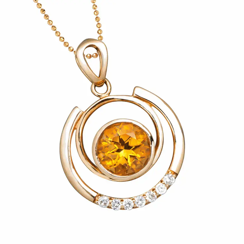 Mặt dây chuyền đính đá Citrine