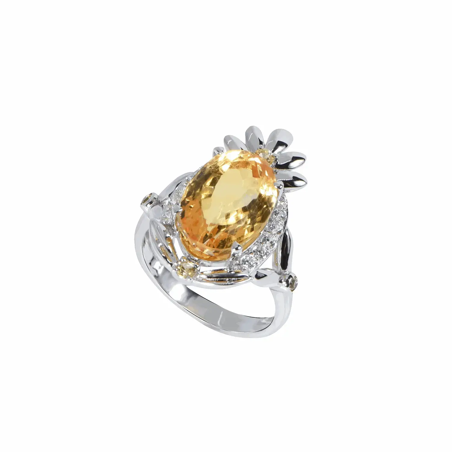 Nhẫn đính đá Citrine