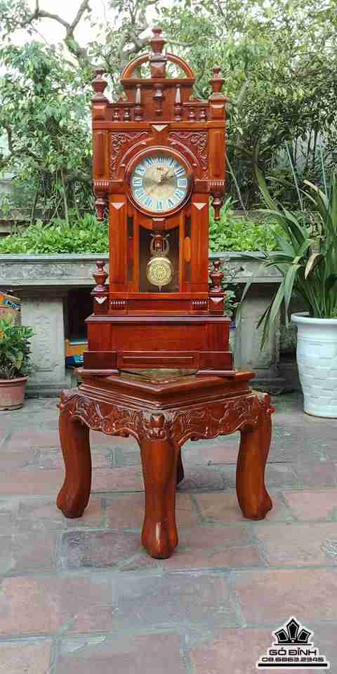 Đồng hồ để bàn gỗ hương  1