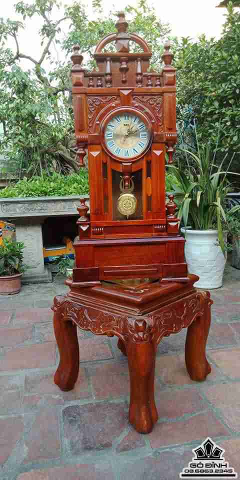 Đồng hồ để bàn gỗ hương  3