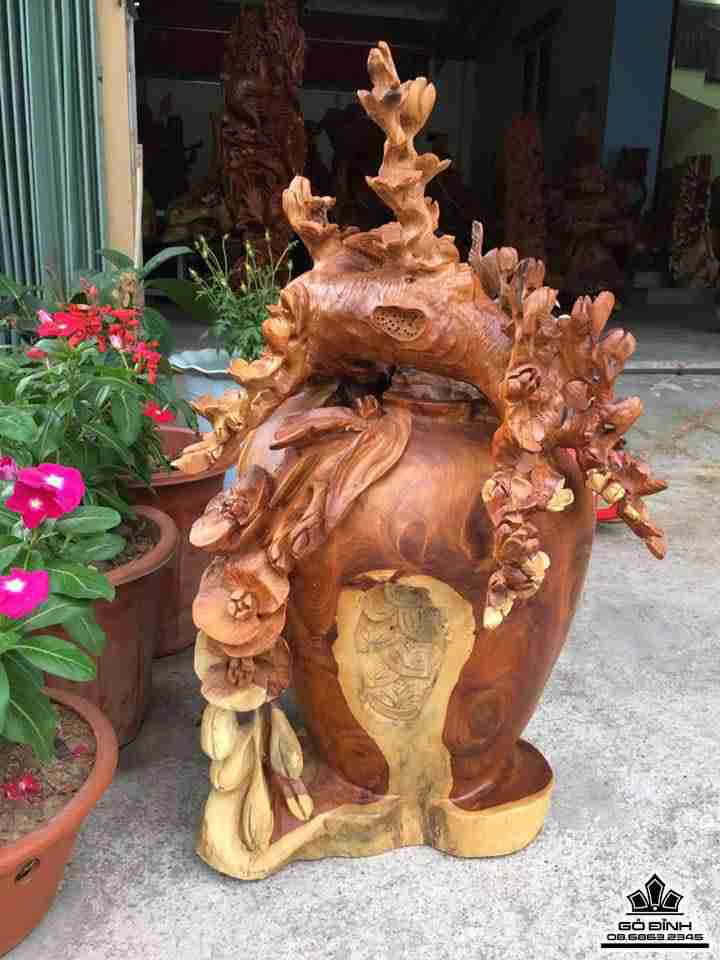 Bình mai lan điểu gỗ hương 1