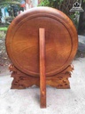 Đĩa tứ linh đục kênh bong gỗ hương 2