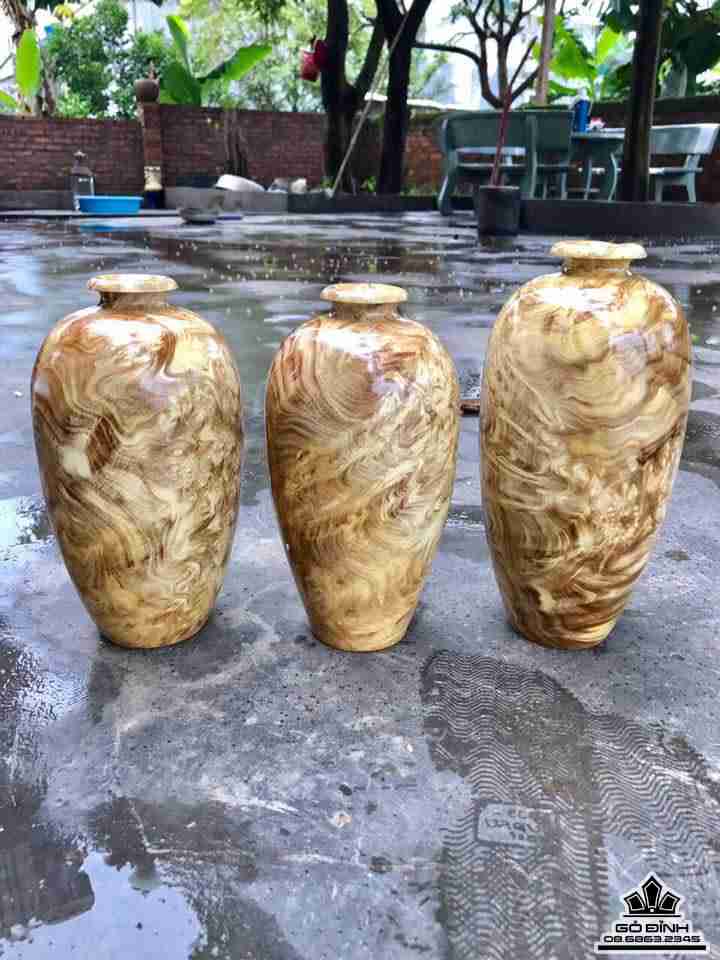 Bộ 3 chum phú quý gỗ nu nghiến 3