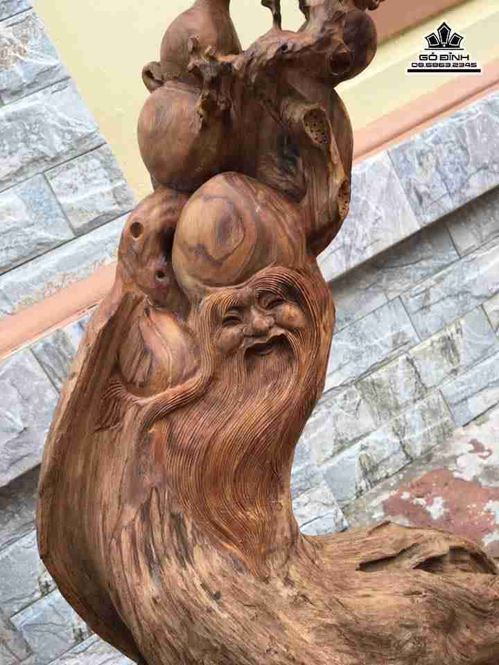 Ông thọ gỗ lũa ngọc am Hà Giang 2