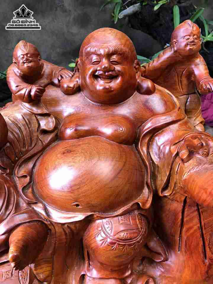 Phật di lặc ngũ phúc gỗ hương  1