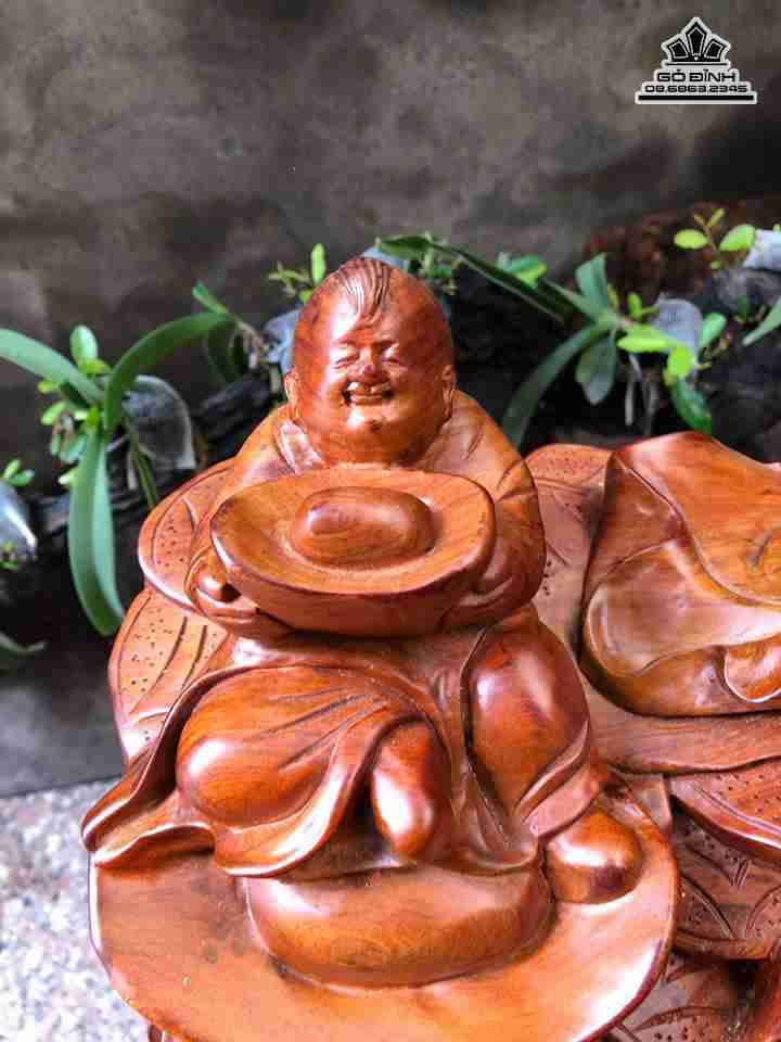 Phật di lặc ngũ phúc gỗ hương  2