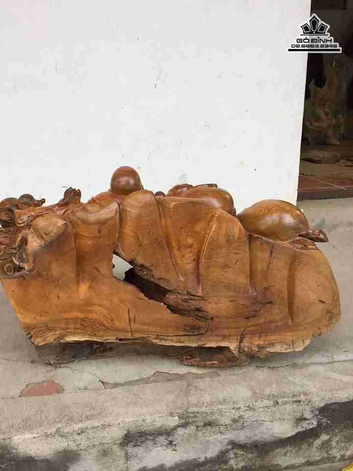 Phật di lặc ngồi ngũ phúc gỗ bách xanh  5