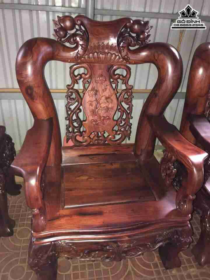 Bộ bàn ghế đào gỗ cẩm chỉ Việt   2