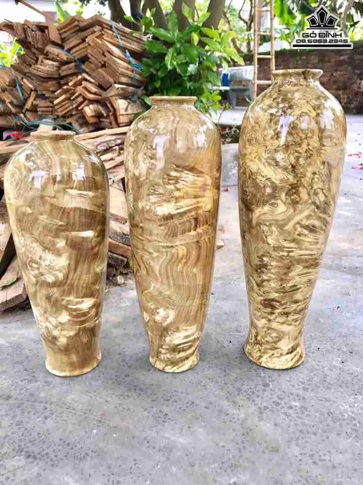Bộ 3 bình phú quý gỗ nu nghiến  1