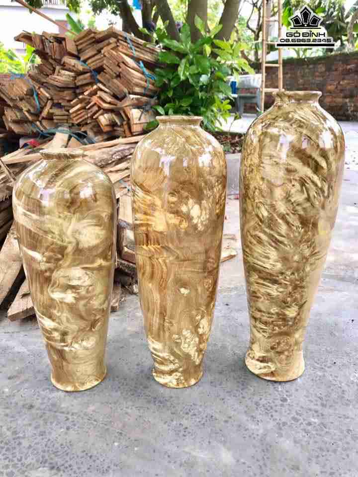 Bộ 3 bình phú quý gỗ nu nghiến  3