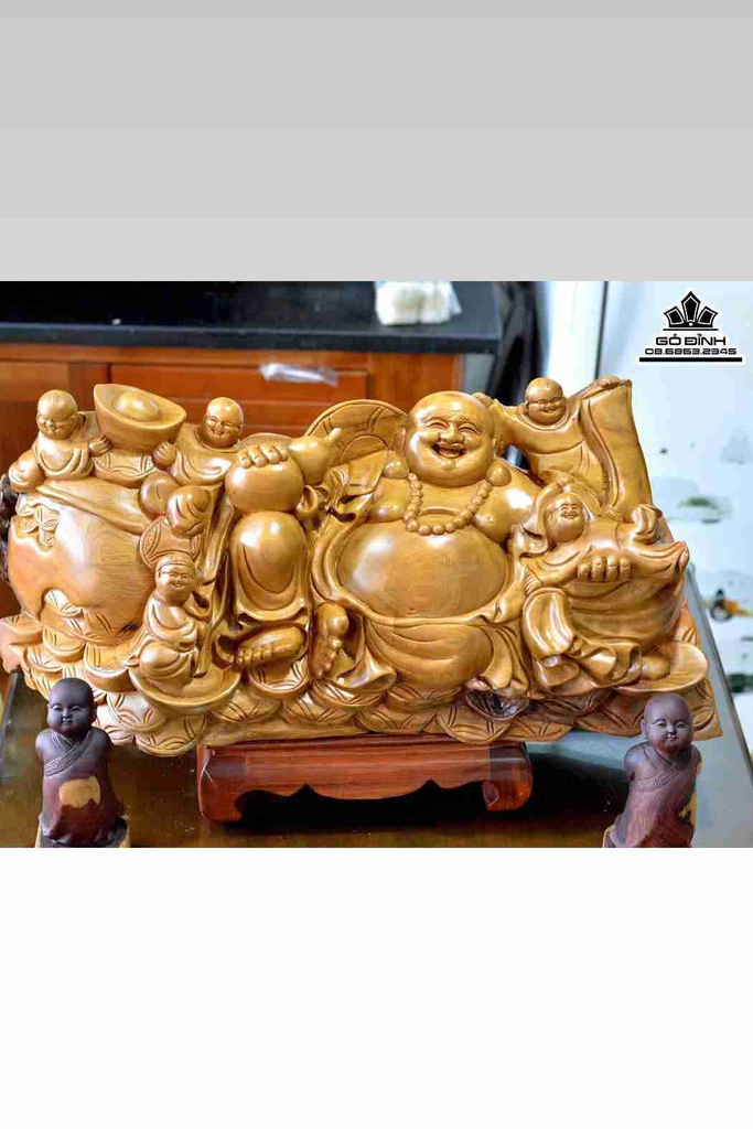 tuong-Phat-di-lac-va-ngu-phuc-go-bach-xanh-rong-73-cao-28-day-30-cm