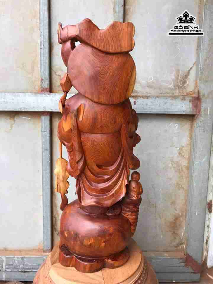 tuong-Phat-di-lac-va-nhi-phuc-go-huong-cao-66-rong-28-day-20-cm