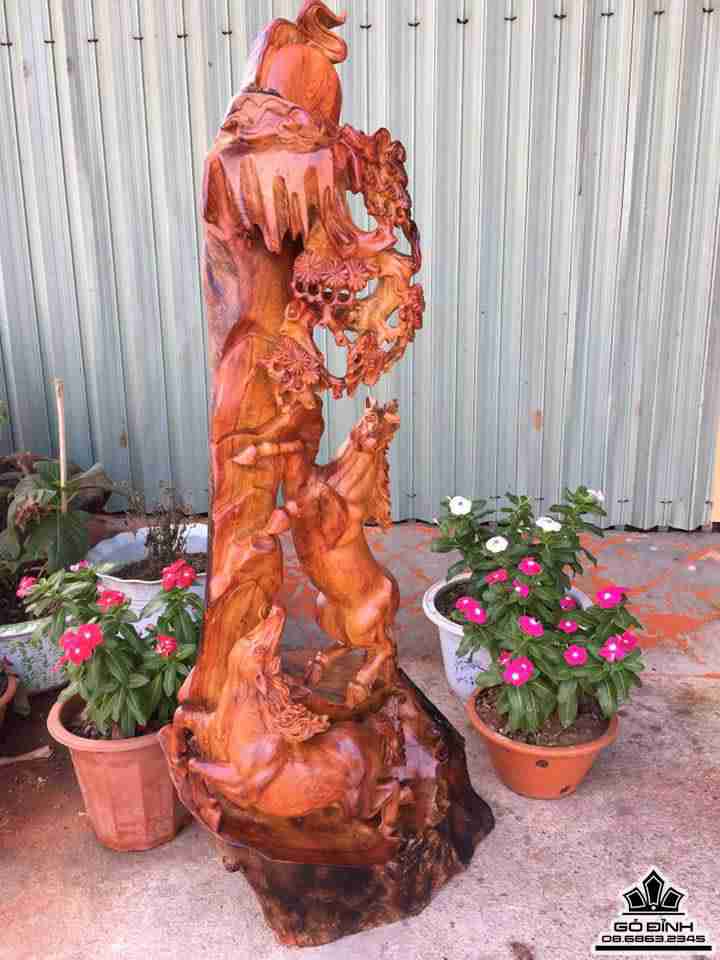 Song mã uyên ương gỗ hương 1