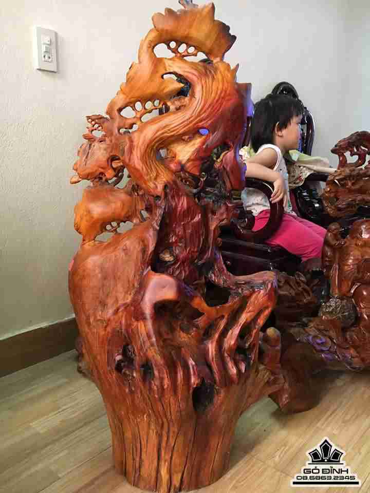 Phật di lặc ngồi gốc đào gỗ hương  6