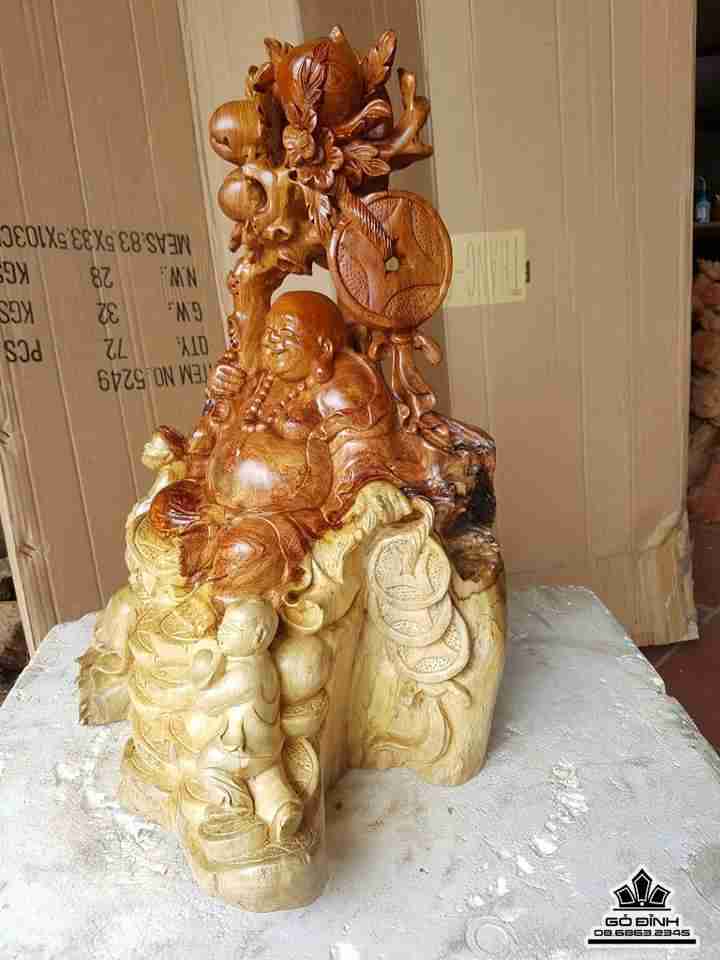 Phật di lặc gỗ hương  1