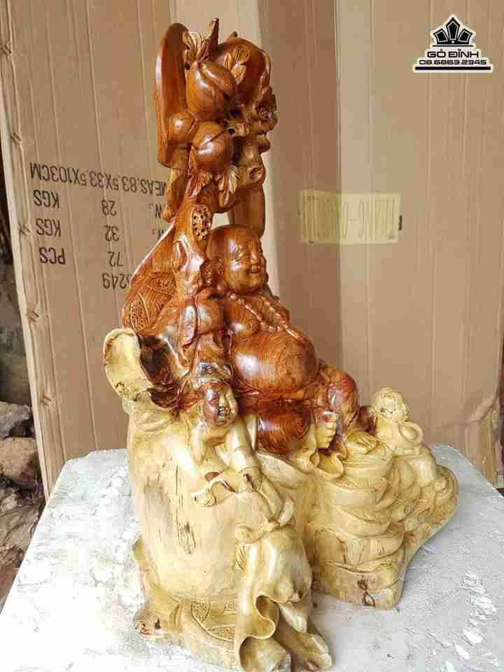 Phật di lặc gỗ hương  2
