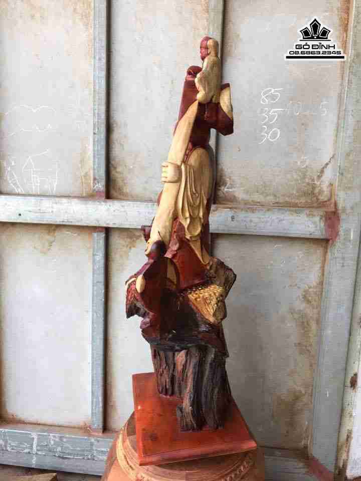 tuong-Phat-di-lac-vac-gay-nhu-y-go-huong-cao-85-rong-35-day-30-cm