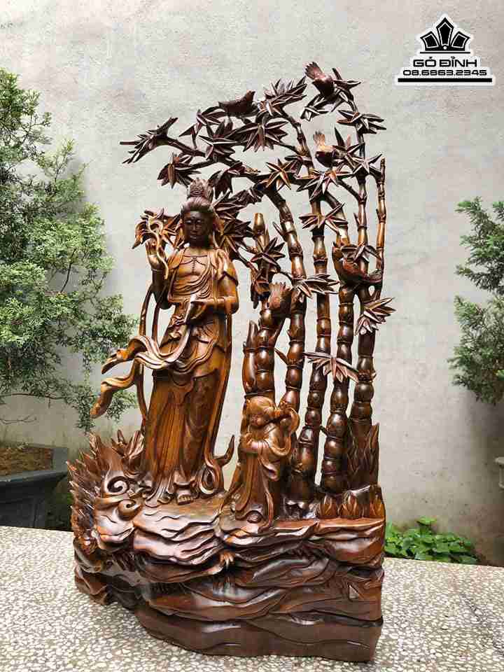 Tuong-Phat-Ba-Quan-Am-Tu-Bi-Go-Bach-Xanh