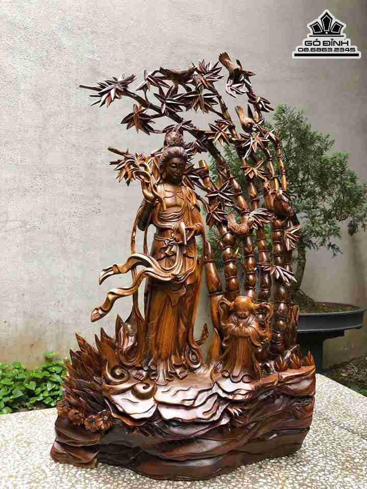 Tuong-Phat-Ba-Quan-Am-Tu-Bi-Go-Bach-Xanh