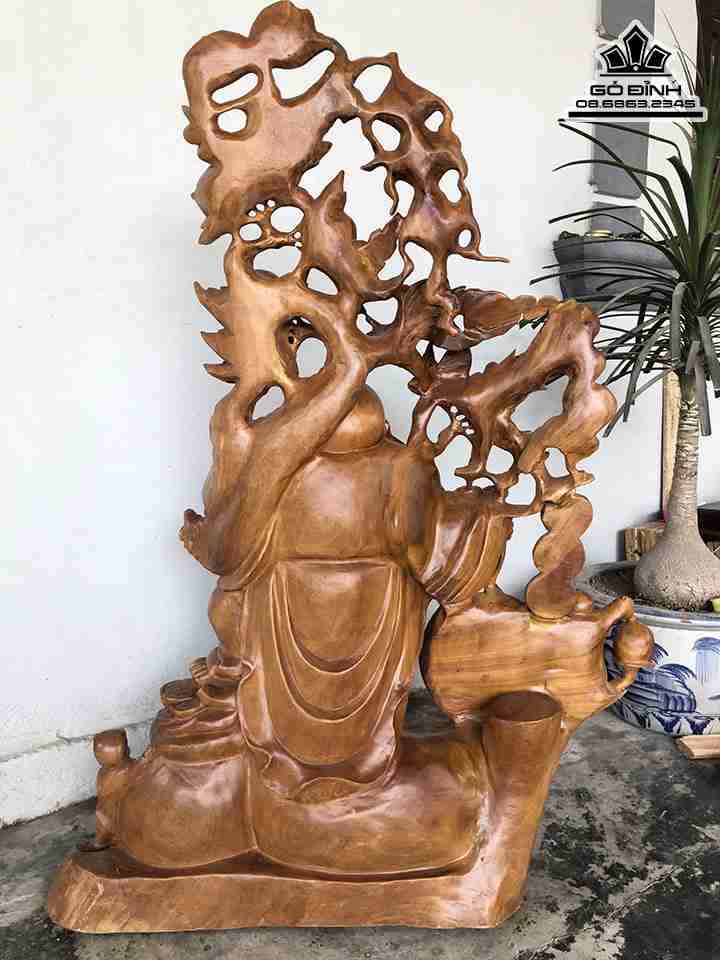 Tượng Phật Di Lặc Vác Cành Đào Gỗ Xá xị ( Gù Hương ) Tuong-Phat-Di-Lac-Vac-Canh-Dao-Go-Gu-Huong
