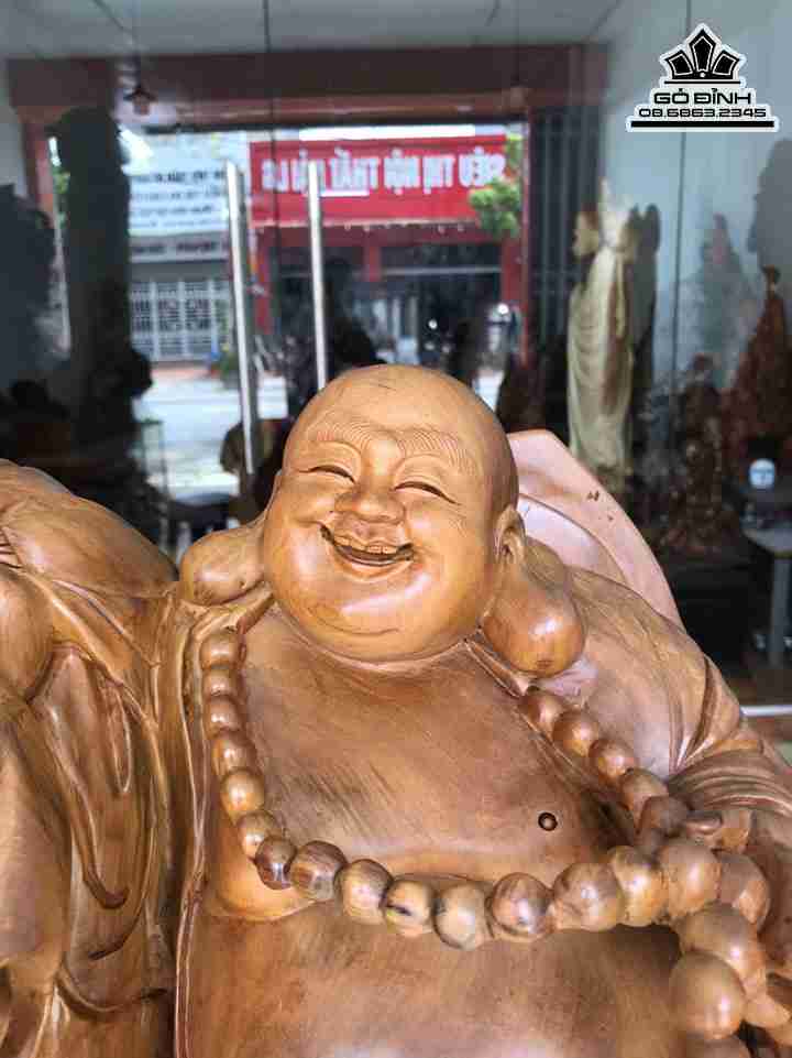 Tượng Phật Di Lặc Tam Phúc Gỗ Bách Xanh 