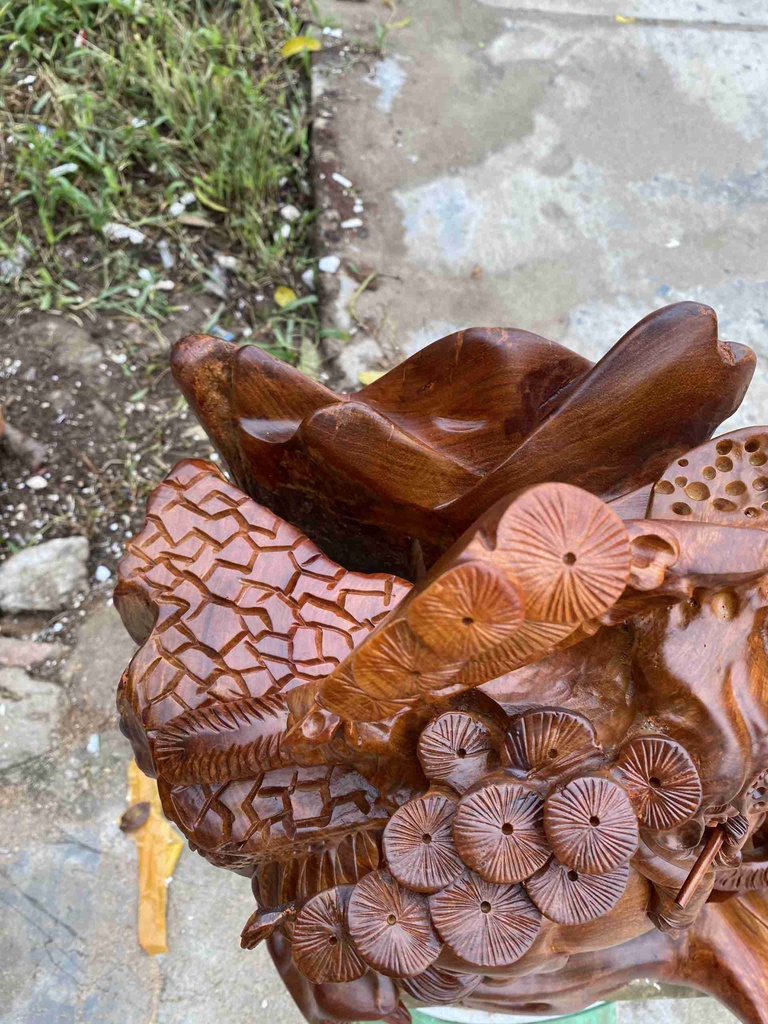 Tượng Tiểu Đồng Cưỡi Trâu Gỗ Hương Việt 